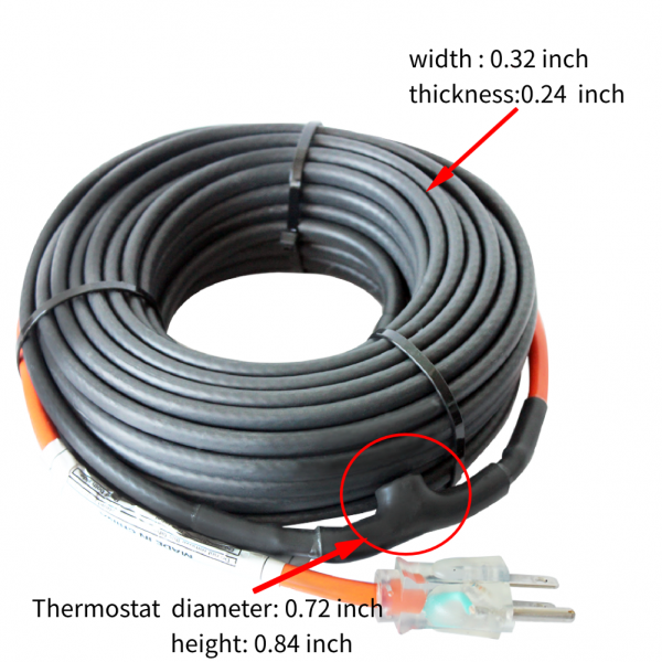 HEATIT Self-Regulating Water Pipe Heat Tape for Freeze Protection -  Built-in Thermostat Heavy-Duty, 120V, 100Ft - Ideal for Metal and Plastic  Pipes