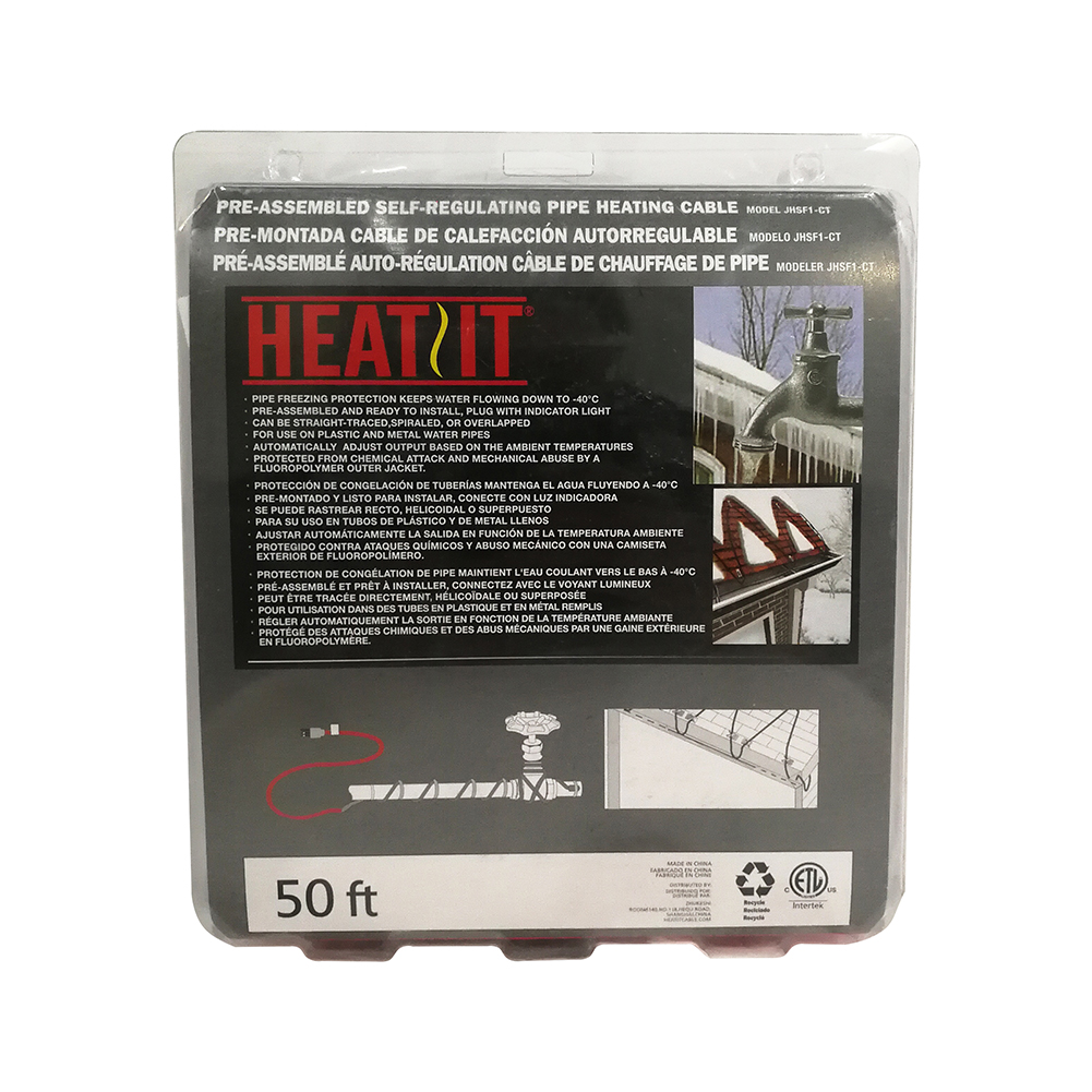 HEATIT JHSF1-CT Self Regulating Pre-assembled Pipe Heating Cable – HEATIT